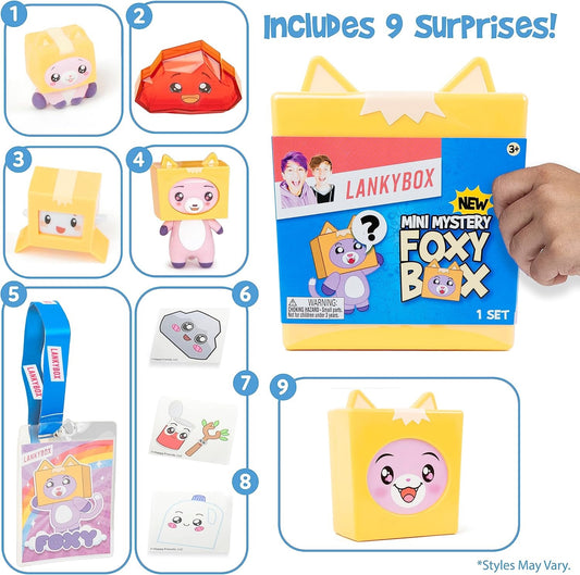LankyBox Mini Foxy Mystery Box with 9 Exciting Toys to Discover Inside