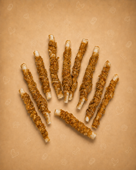 Butcher Shop Dog Treats 8" Chicken & Rawhide Rolls, 10 oz