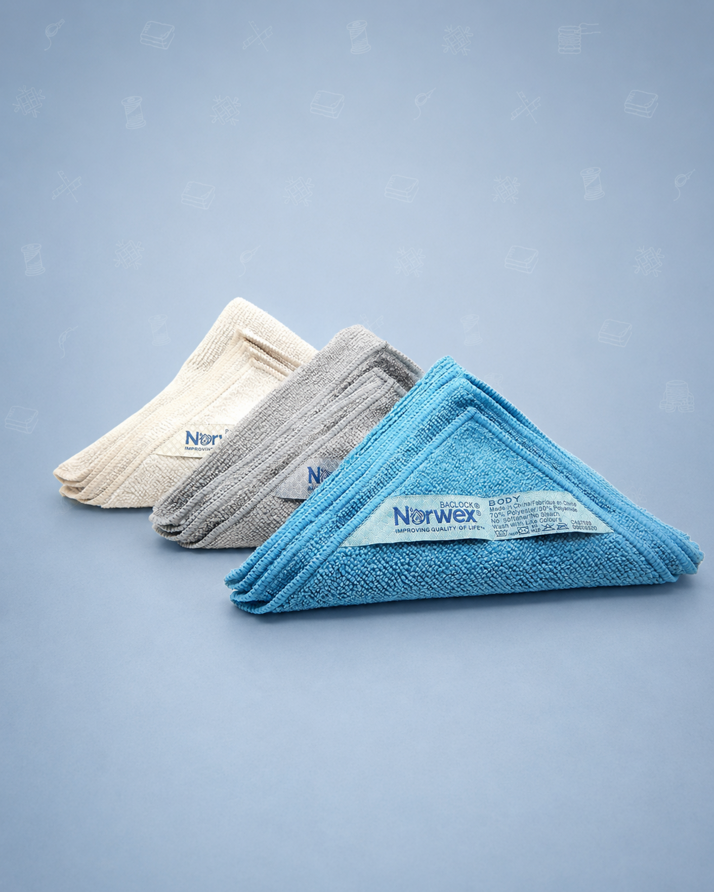 Norwex Body and Face Cloths Coastal 3 Pack - Teal, Graphite, Vanilla