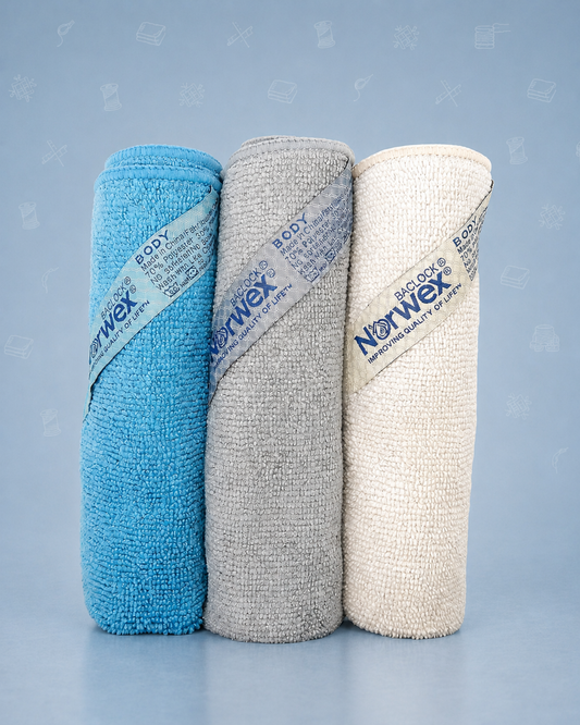 Norwex Body and Face Cloths Coastal 3 Pack - Teal, Graphite, Vanilla