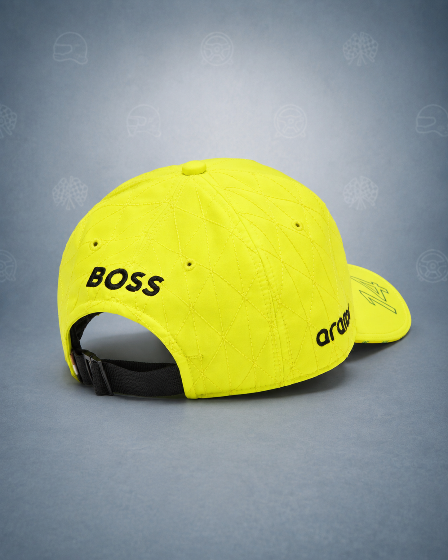 Aston Martin F1 Fernando Alonso 2024 Driver Hat, Lime Yellow Adjustable Unisex Cap