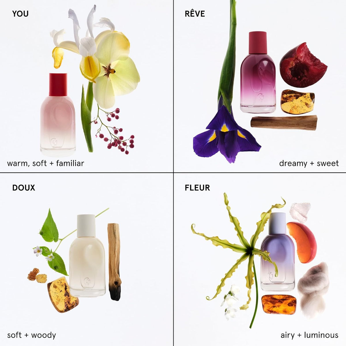 Glossier You Mini Wardrobe Eau de Parfum Fragrance Set, 4 x 1.5 mL