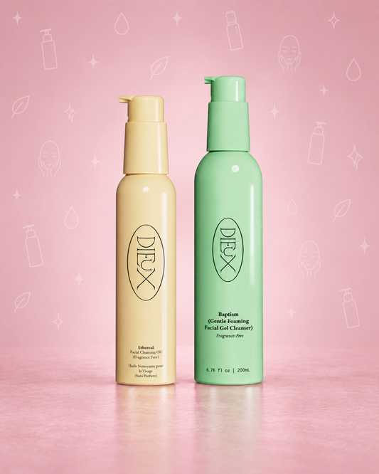 Dieux Ethereal Facial Cleansing Oil 3.4 fl oz & Baptism Gentle Foaming Gel Cleanser 6.76 fl oz