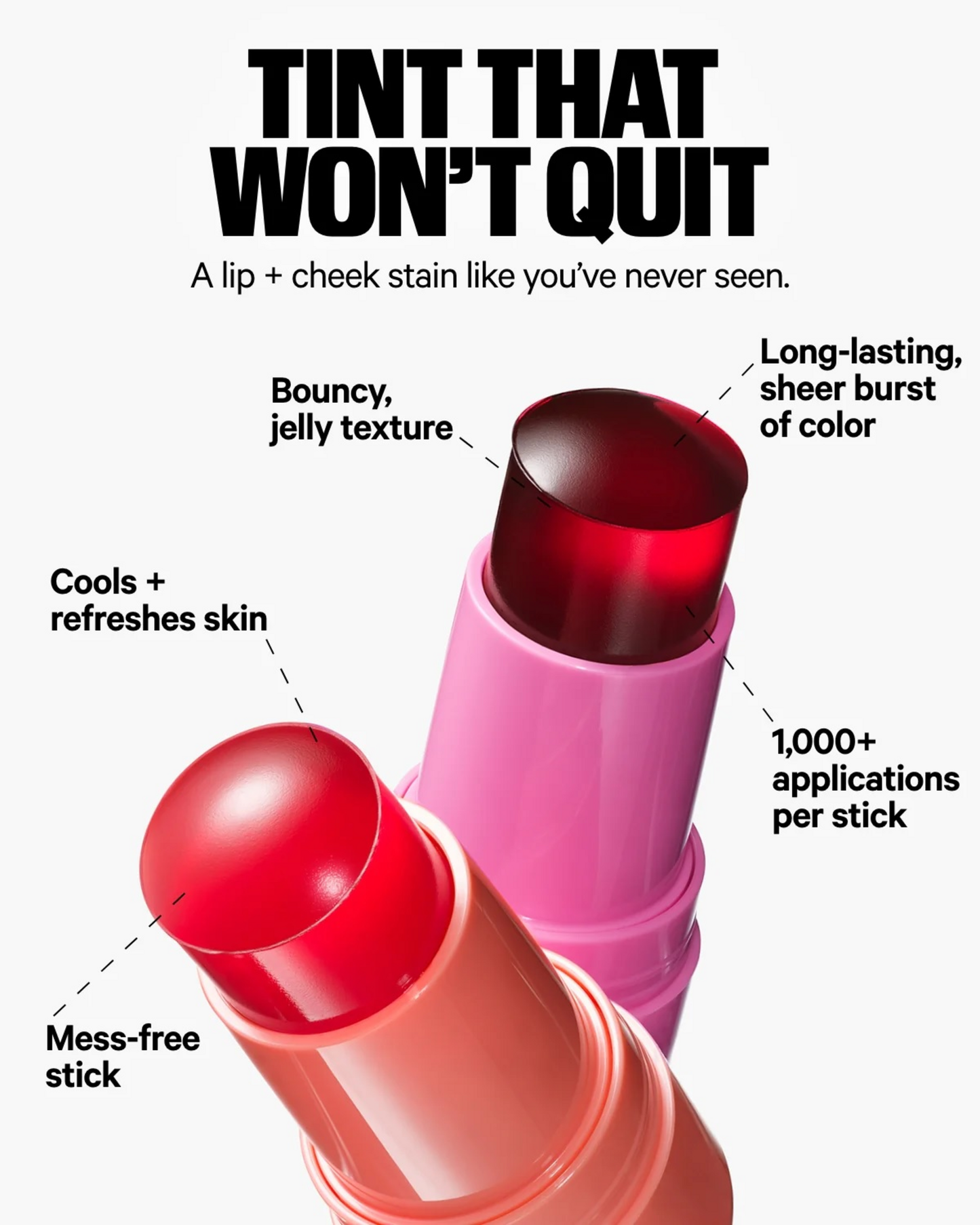 Milk Makeup Cooling Water Jelly Tint Lip & Cheek Stain, Chill Red 0.17 oz / 5g