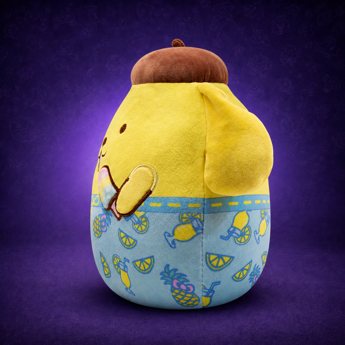 Squishmallows Child's Sanrio Ocean Party Series Yellow Plush Pompompurin Beach, 10 inch