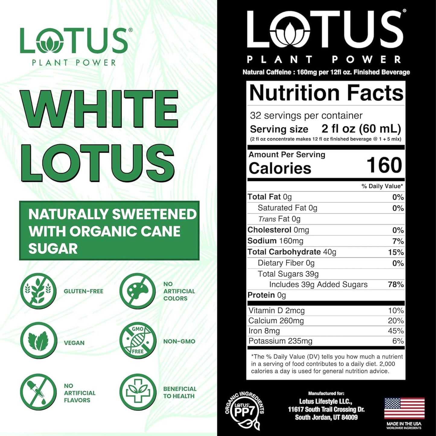 Lotus Plant Power Energy Drink Concentrate PP7 Formula, 64 fl oz